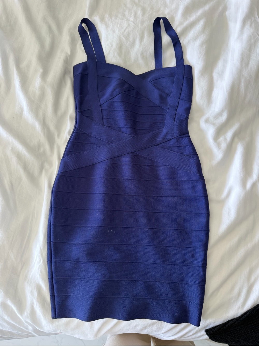 Herve Leger Cobalt Blue Bandage Midi Dress